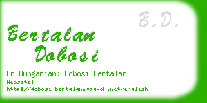 bertalan dobosi business card